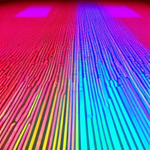 Prompt: Carpet albedo texture with neon lines and colored shapes on it, arcade style, game texture