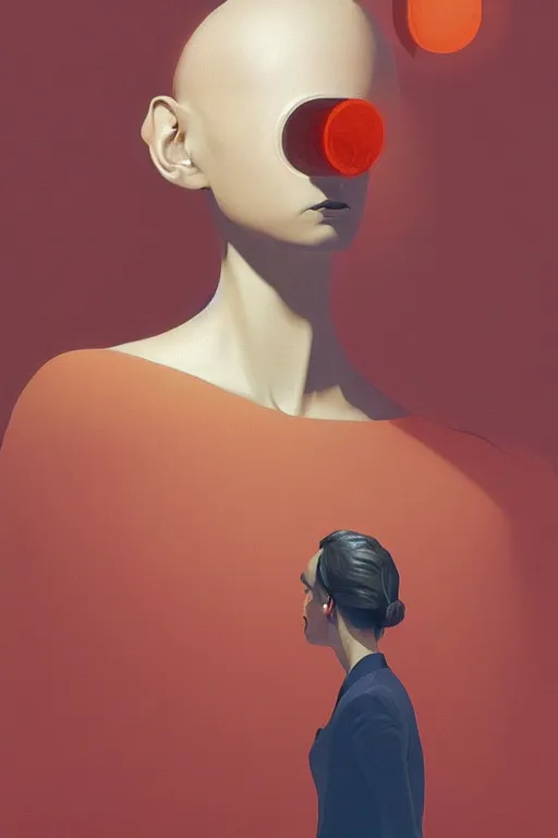 Image similar to woman wearing oculus and digital glitch head edward hopper and james gilleard, zdzislaw beksisnski, higly detailed