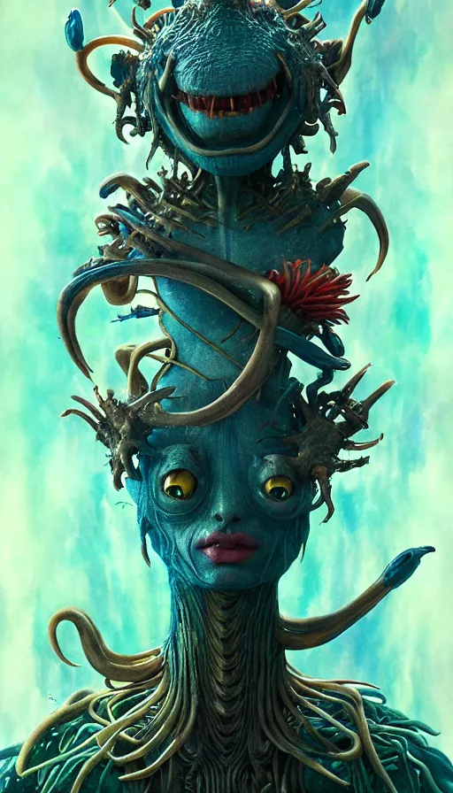 Image similar to exquisite imaginative imposing weird creature movie poster art humanoid anime movie art by : : james jean, imagine fx, weta studio james gurney