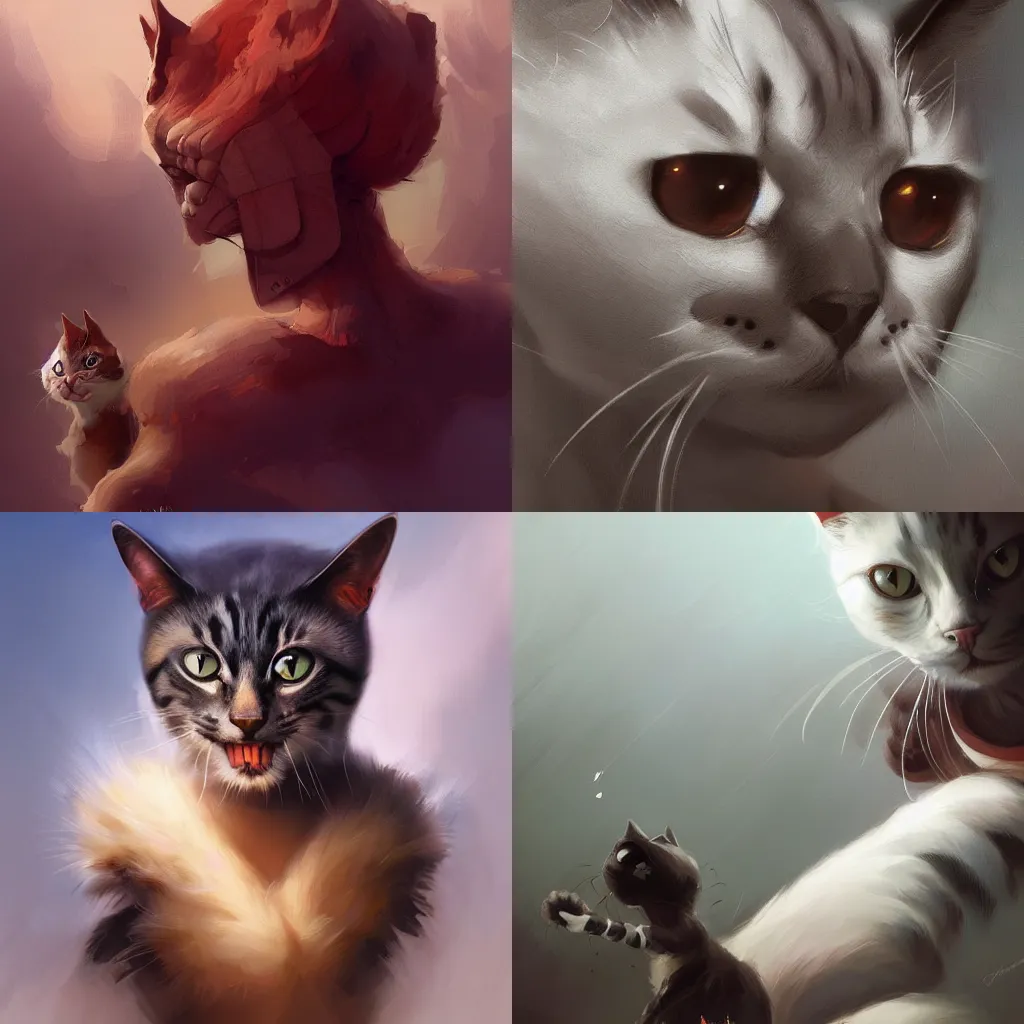 Prompt: A digital painting of a cat , by Stanley Artgerm Lau, frank frazetta, Rossdraws, James Jean, gerald brom, Andrei Riabovitchev, Marc Simonetti, and Sakimichan, trending on artstation, SFW version