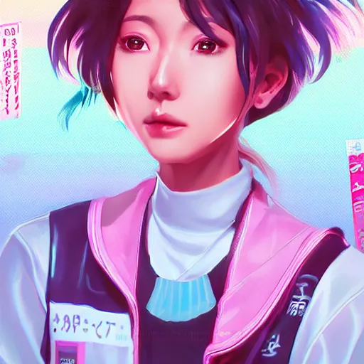 Image similar to 1 9 8 0 s japanese girl in a city pop city, hyper detailed, 8 k, trending, in artstation, digital painting, studio quality, cryengine, character design, smooth, sharp focus