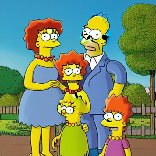 Prompt: a family portrait of the simpsons by gustave courbet, 8 k, 4 k