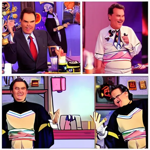 Image similar to Norm MacDonald in a Sailor Moon outfit