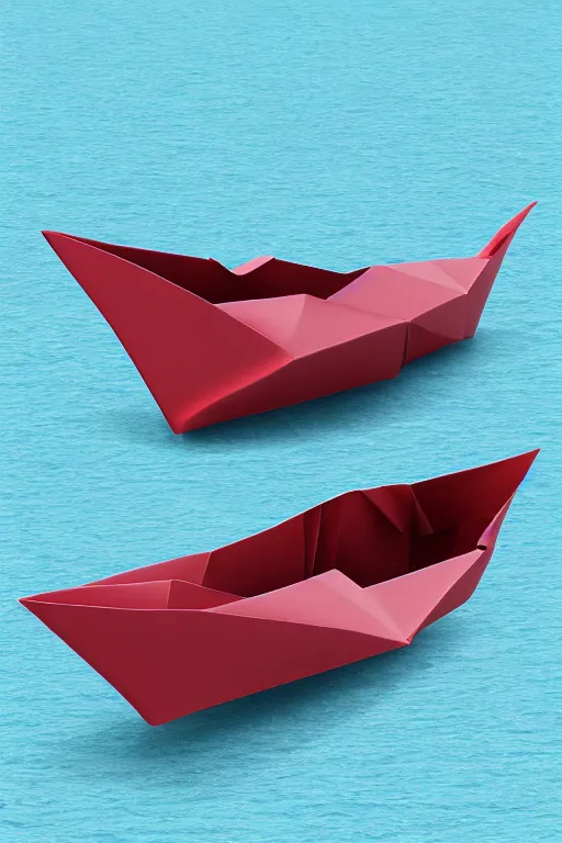 Image similar to origami boat, photorealistic, octane, photograph