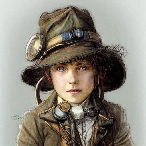 Image similar to (((((portrait of boy dressed as steampunk explorer . muted colors.))))) by Jean-Baptiste Monge !!!!!!!!!!!!!!!!!!!!!!!!!!!