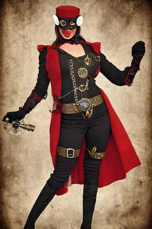 Image similar to steampunk superhero