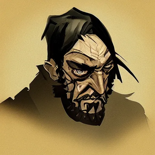 Prompt: old angry man, dishonored art style