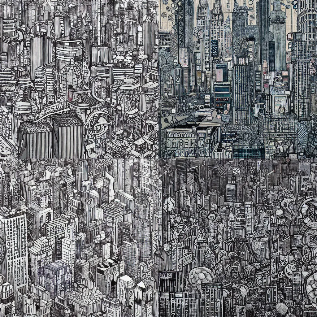 Prompt: intricate cityscape in the style of James Jean