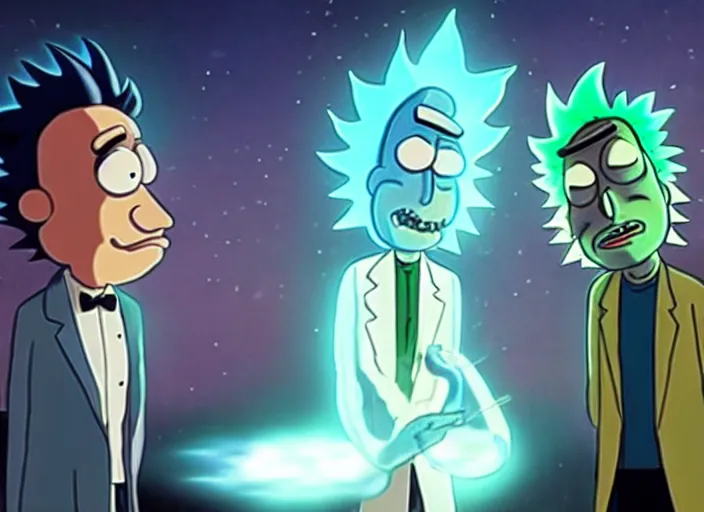 Prompt: real life film still of rick sanchez and mortimer in the new scifi movie 4 k,,,,,,,,,,,,,,,,,,,,,,,,,,,,,,,,,,,,,,,,,,,,,,,, rick and morty