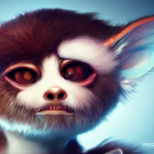 Prompt: gizmo the mogwai, award winning creature portrait photography, extremely detailed, artstation, 8 k, sensual lighting, incredible art, wlop, artgerm