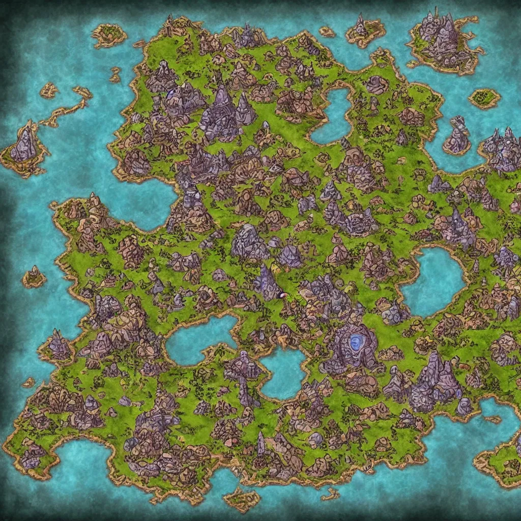 Image similar to Map in the style of World of warcraft map, hyper detailed