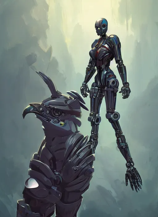 Image similar to anthropomorphic raven bodybuilder cyborg robot ranger portrait, horror, game design fanart by concept artist gervasio canda, behance hd by jesper ejsing, by rhads, h. r. giger, makoto shinkai and lois van baarle, ilya kuvshinov