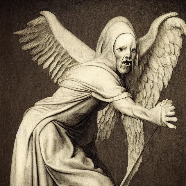 Prompt: photo of an angel the devil by hieronymus bosch, joel peter witkin, annie liebovitz. gustave dore, octane render, 8 k uhd