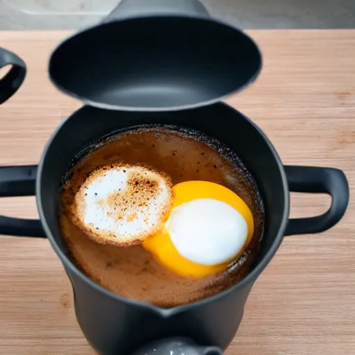 Prompt: cooking breakfast coffee