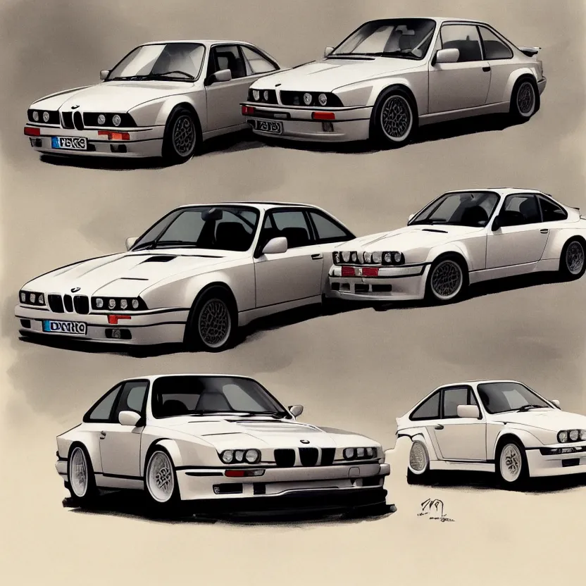 Image similar to bmw e 3 0, porsche 9 1 1, concept art, 4 k