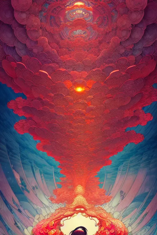 Image similar to a beautiful hyperdetailed character design 4 k wallpaper illustration of a huge reddish phoenix, victo ngai style, from china, style of studio ghibli, makoto shinkai, raphael lacoste, louis comfort tiffany, denoise, deblurring, artgerm, xision, james jean, ross tran, chinese style