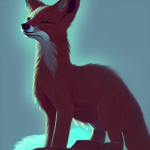 Image similar to a fox, furry art, furaffinity, extremely detailed, digital painting, artstation, concept art, smooth, sharp focus, illustration, intimidating lighting, incredible art