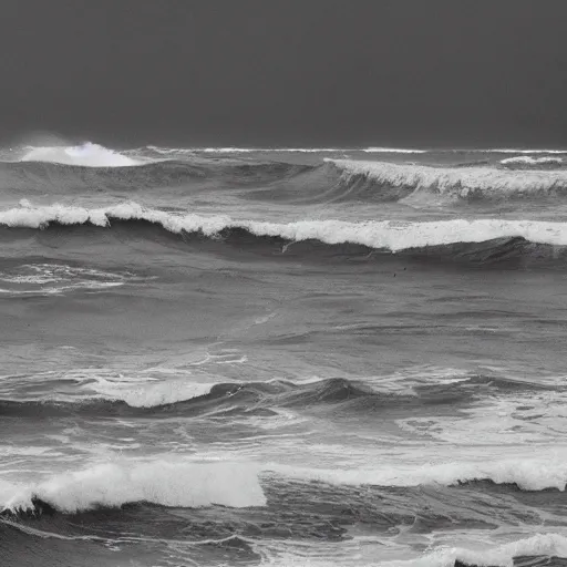 Image similar to ocean swells by Moebius, black and white