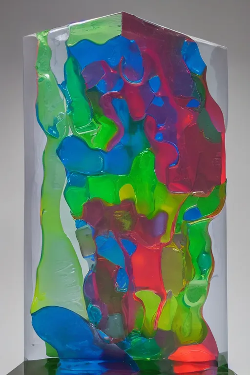 Image similar to translucent silicone rubber abstract sculpture on display