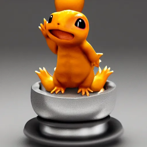 Image similar to a charmander clear ice sculpture, ultra realistic, concept art, intricate details, highly detailed, photorealistic, octane render, 8 k, 3 5 mm film