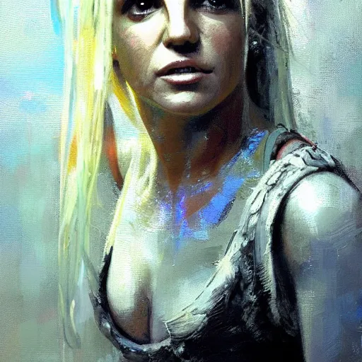 Prompt: britney spears as a jedi, jeremy mann painting