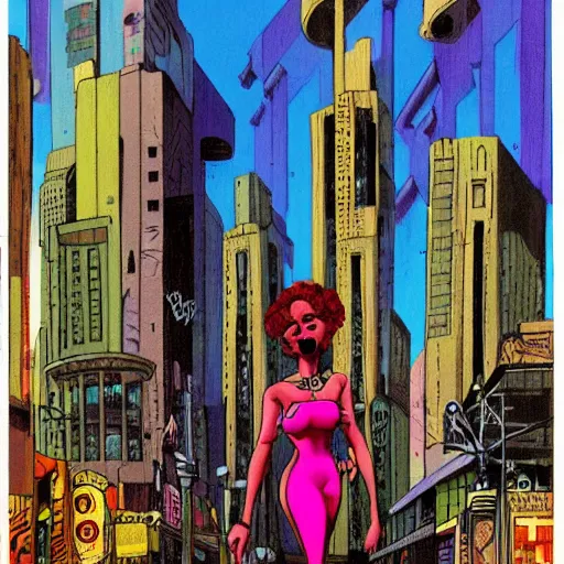 Prompt: a portrait of a character in an urban environment by Ralph Bakshi