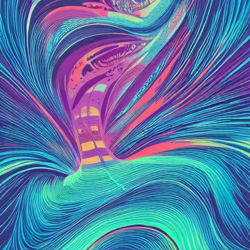 Image similar to vector flow field watercolor by Kilian Eng