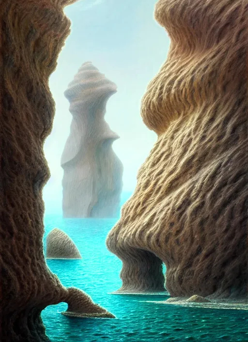 Prompt: A hyper-detailed 3d render like a Oil painting of the Aquatic-Cliffs of the Great-Sand-Sea, surrealism!!!!! surreal concept art, lifelike, photorealistic, digital painting, aesthetic, smooth, sharp focus, Artstation HD, by Greg Rutkowski, Chris Tulloch McCabe, Valentina Remenar and Asher Duran,
