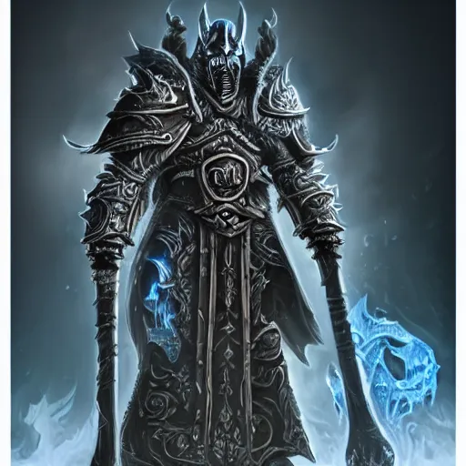 Lich King full-length, fighting pose, trending on | Stable Diffusion ...