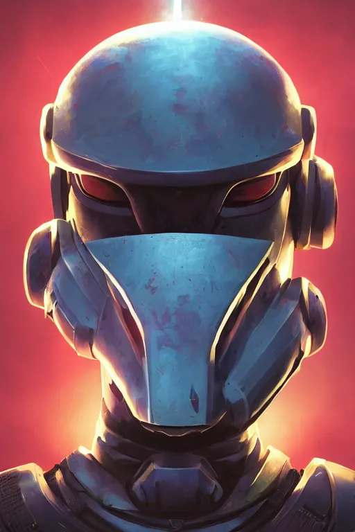 Image similar to epic mask helmet robot ninja portrait stylized as fornite style game design fanart by concept artist gervasio canda, behance hd by jesper ejsing, by rhads, makoto shinkai and lois van baarle, ilya kuvshinov, rossdraws global illumination radiating a glowing aura global illumination ray tracing hdr render in unreal engine 5