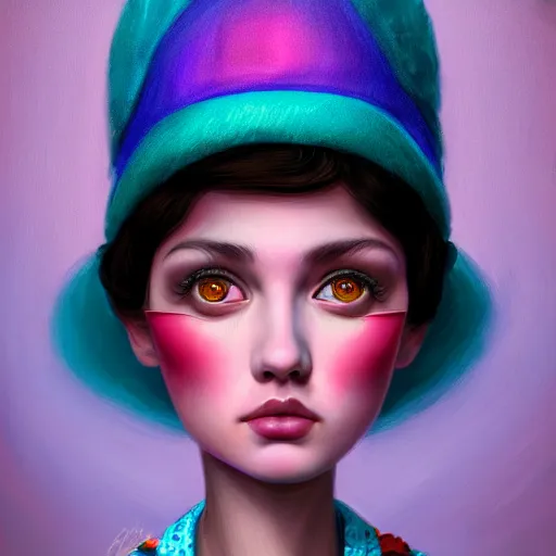 Prompt: a portrait of an beautiful young women, bright colors highly detailed, ultra realistic digital painting, artstation, concept art, pop, smooth, sharp focus, illustration, art by mark ryden 3 d 8 k ultra detailed