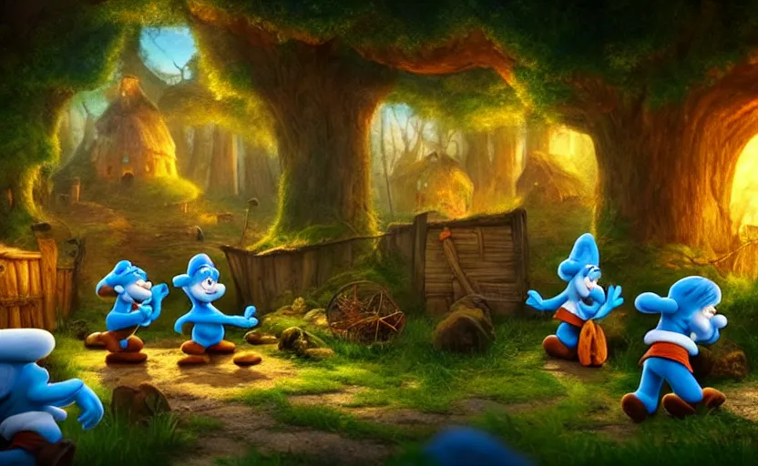 Pouco Smurfs azul, Smurf foto de stock editorial. Imagem de paisagem -  134599263
