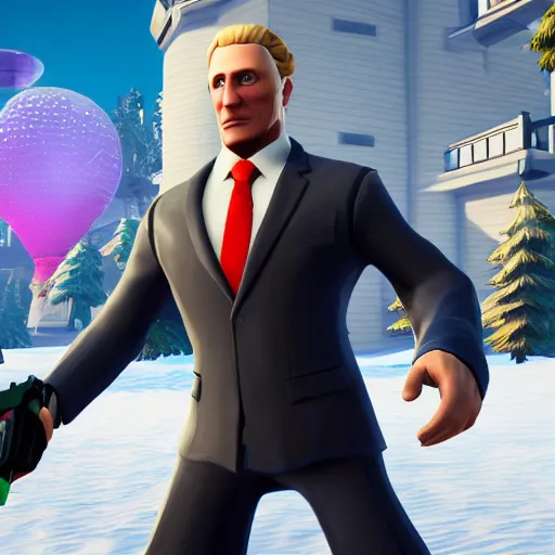 Image similar to vladimir putin as fortnite character, gameplay screenshot