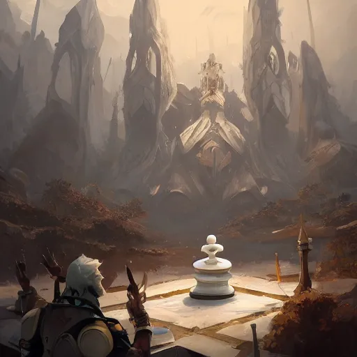 Image similar to a giant white chess pawn piece, chess pawn, chess pawn, chess pawn, chess pawn, chess pawn, battlefield background, bright art masterpiece artstation. 8 k, sharp high quality artwork in style of jose daniel cabrera pena and greg rutkowski, concept art by tooth wu, hearthstone card game artwork, chess pawn