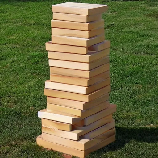 Image similar to Jenga tower designed by Frank Lloyd