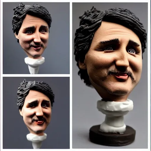 Image similar to justin trudeau made out of polymer clay detailed sculpture trending on artstation