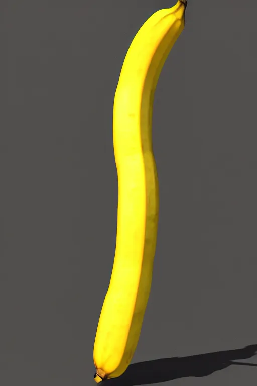 Image similar to render of large banana, ray traced, octon render, black background