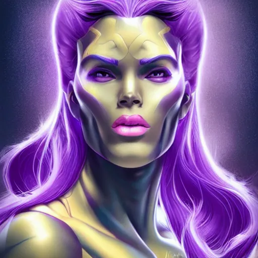 Prompt: thanos as a woman, highly detailed portrait, elegant, by artgerm