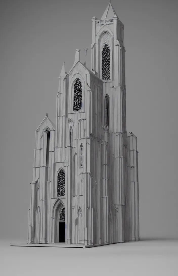 Image similar to architectural model, studio lighting, low contrast, single building, medium height, church, building by alva sondakh