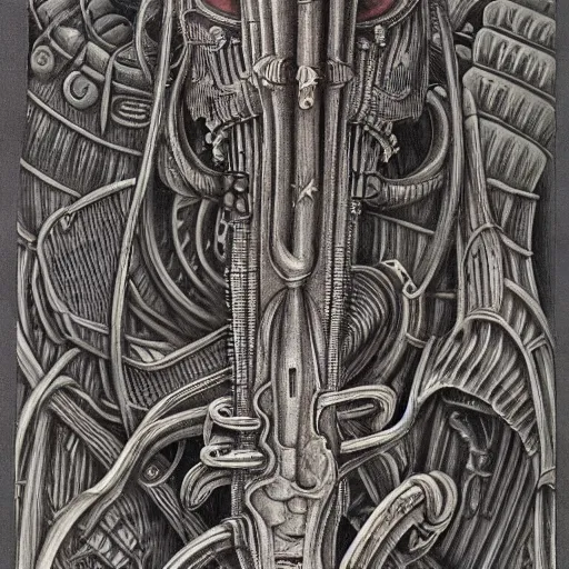 Image similar to giger, h. r. - intricately detailed samurai sword