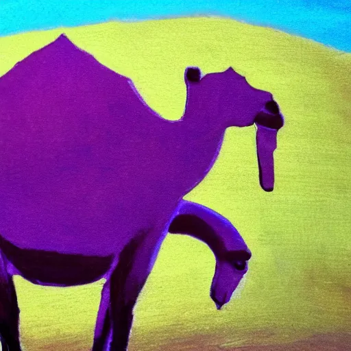 Image similar to a purple camel