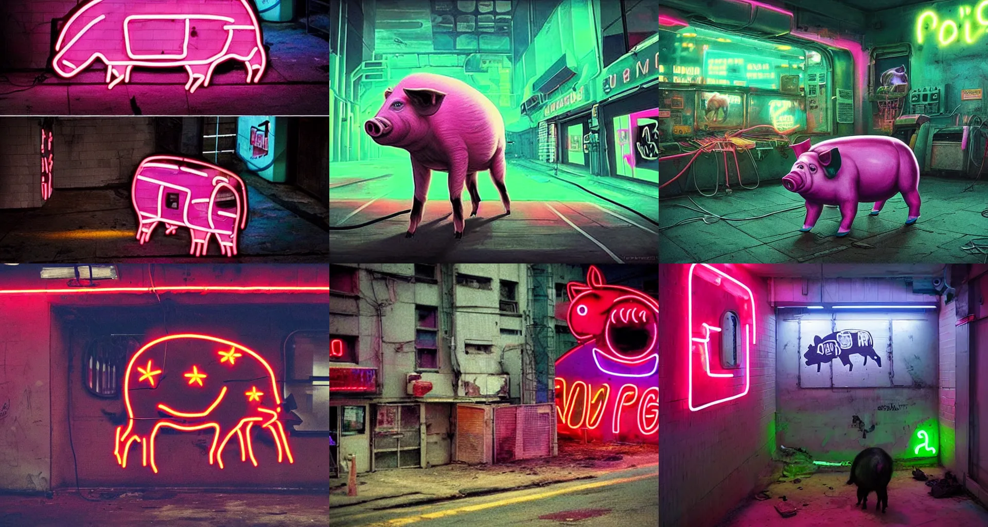 Prompt: It seems that the neon pig is just a metaphor for the rampant cyberpunk dystopia we are headed towards. Neon Pig is a nightmare of futurism and cruelty. All these neon pig are a reminder of the end of the old Soviet era. I don't like the idea of a group of humans living in a space with neon pig technology. The neon pig is one of the most violent, aggressive, destructive and destructive creatures on the planet The neon pig of the future is a symbol of oppression. I see this is a picture of a dystopian future where human bodies are made to function like cyborgs, like the neon pig's. A neon pig in an environment of nuclear wasteland. The neon pig in the foreground is a dystopian future This is a photo of a futuristic environment of cyborgs, robots, and madness. A neon pig painting in the midst of a dystopian landscape. This environment is a mix of futurist science fiction and the dystopian dystopias of the dark ages. Neo-futurism is an ugly, depressing vision of the future. Looks like a cyberpunk setting. The dystopian city is a nightmare of futurism. Neo-futurism. The world is full of artless horrors. neon pig The dark and menacing, neon pig, that will haunt your dreams for a long time. Neutron pigs in an environment of violence. Neo-futurism. The world is a wasteland, filled with evil robots and violent cyborgs, a dystopia of a thousand dead faces.
