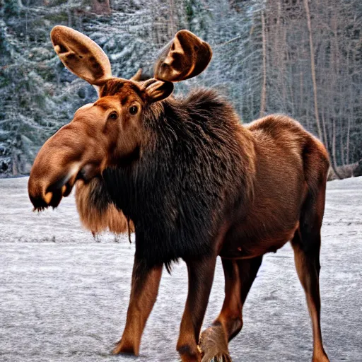 Image similar to photo of moose lion hybrid