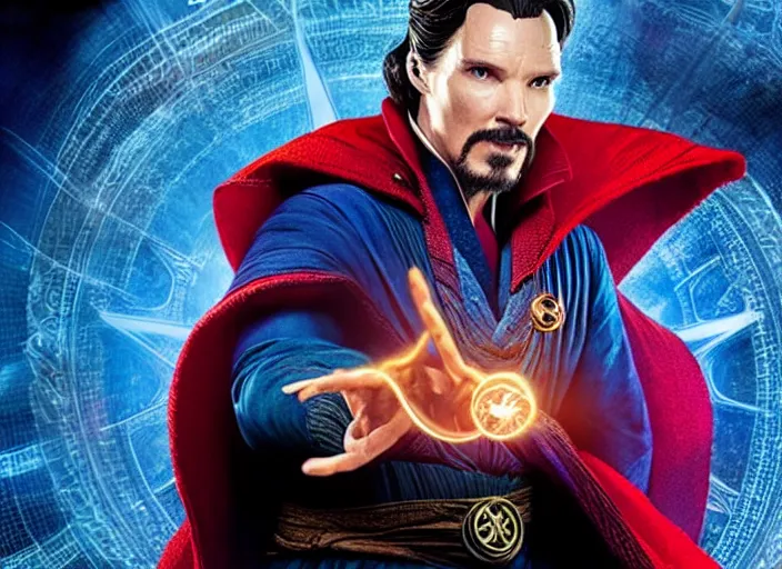 Prompt: A very high resolution image of Doctor Strange from the Marvel poster for the new movie