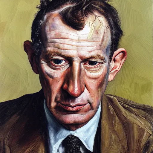 Image similar to high quality high detail painting by lucian freud, hd, portrait of cop