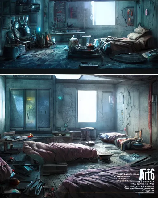 Image similar to artstation scifi scene of a shabby chinese rural room, earth kang, bookcasel lounge furniture, large terrarium, beds, paneled walls, unreal engine 5, hyper realism, realistic shading, cinematic composition, blender render, octane render, hdr, detailed textures, photorealistic, wide shot