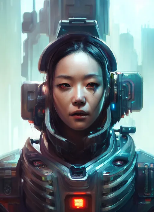 Image similar to a hyper detailed octane render concept art by xision wu, kerem beyit, sandara tang portrait of cyberpunk cyborg, dim lighting, detailed portraits, unreal engine 5, highly rendered,, digital painting, artstation, concept art, smooth, sharp focus perfect horizontal ， symmetry illustration, detailed and intricate environment artstation hq