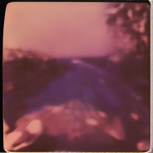 Prompt: polaroid of a dream double exposure road sea stars high contrast