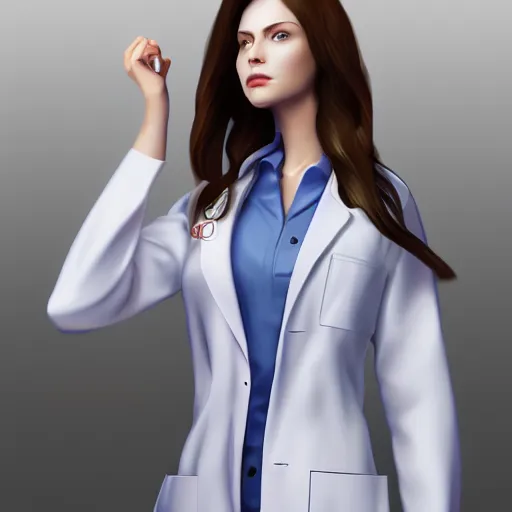 Prompt: nice scientist girl in lab coat, slim, digital art, photorealism, character design, hd, 4k,
