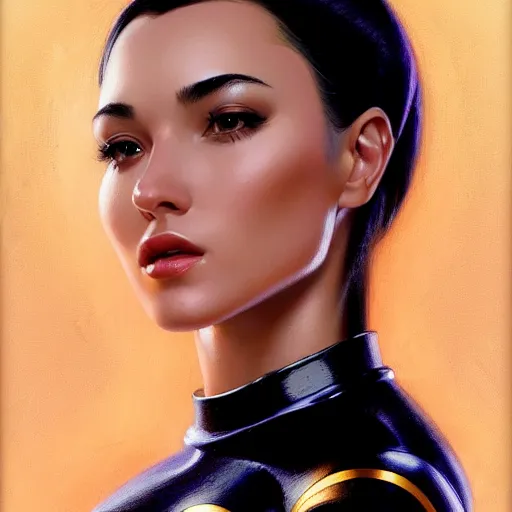 Image similar to a portrait of a very beautiful woman in a spacesuit, Alexandria\'s genesis, shoulder-length black hair, bored, illustration, soft lighting, soft details, painting oil on canvas by mark arian by artgerm, trending on artstation, 4k, 8k, HD